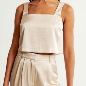 Abercrombie & Fitch Champagne Square Neck Tank Top | Size M